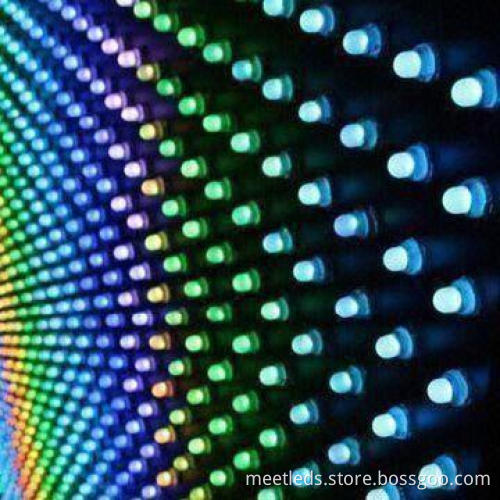 12mm Round DMX RGB Pixel LED, 5VDC, 120 Degree Viewing Angle